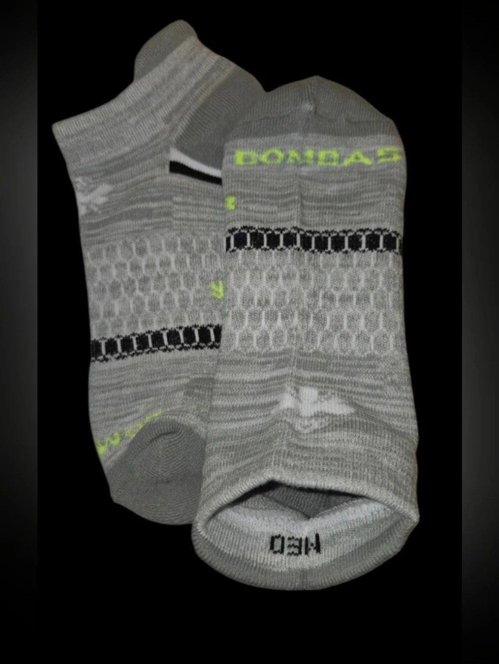 Bombas Medium Ankle Socks Gray Black 5 Pair BNWT Unisex Honeycomb Arch Sup